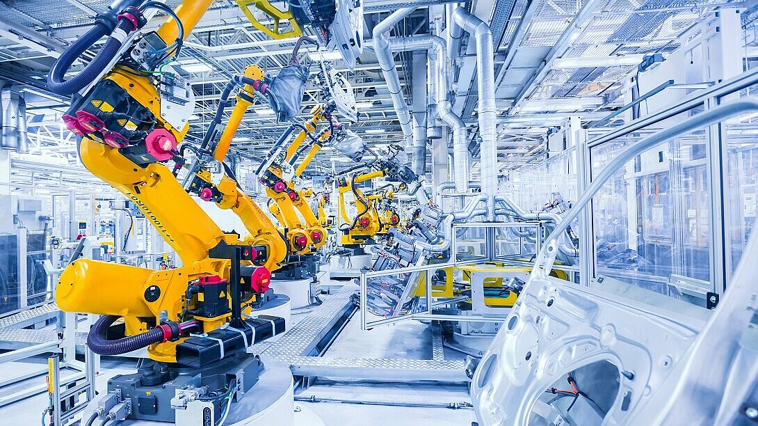 robots in a car factory